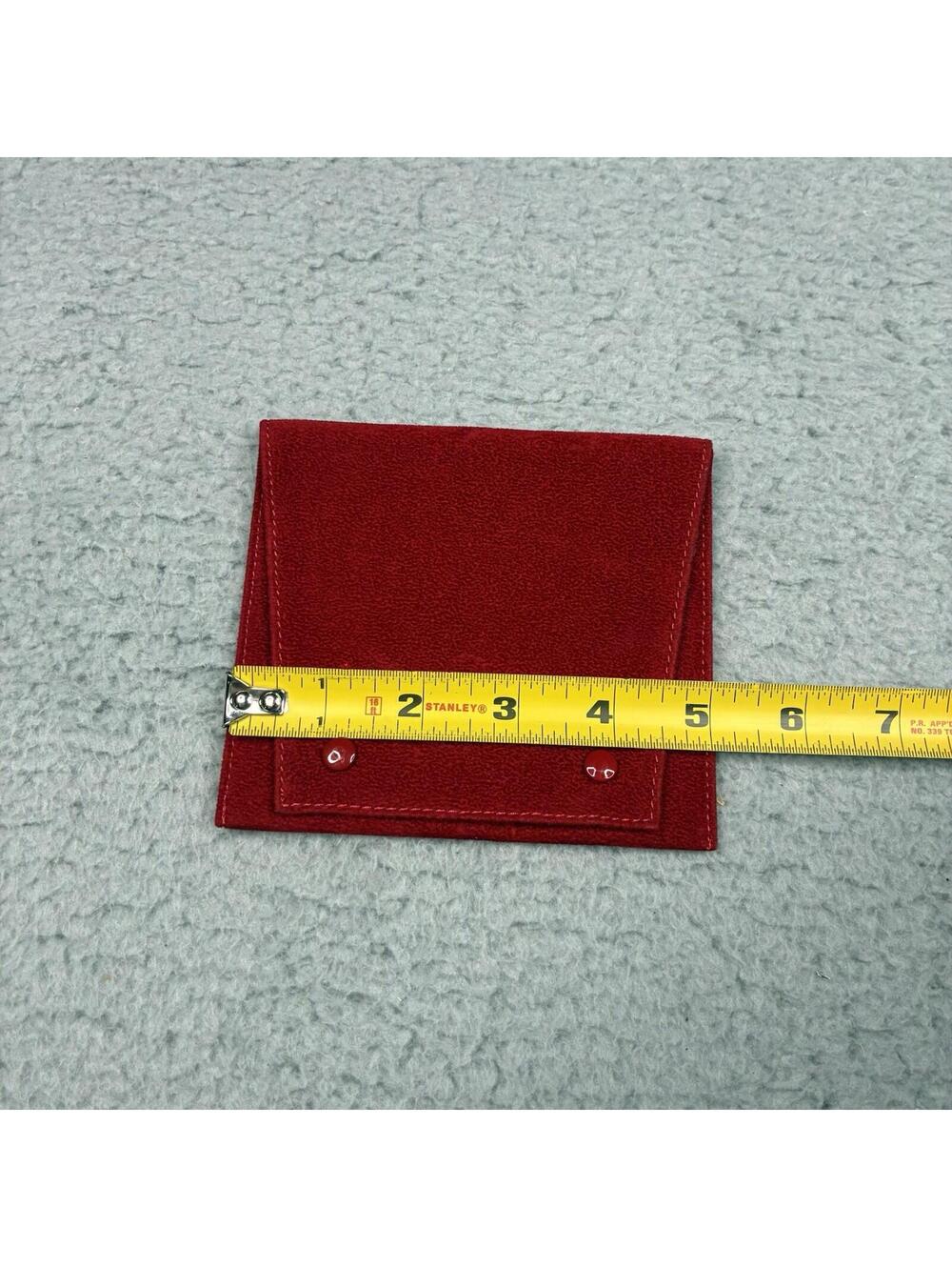 Vintage Cartier Red Velvet Travel Pouch Snap Closure Small 5x4.5" - Picture 3 of 10